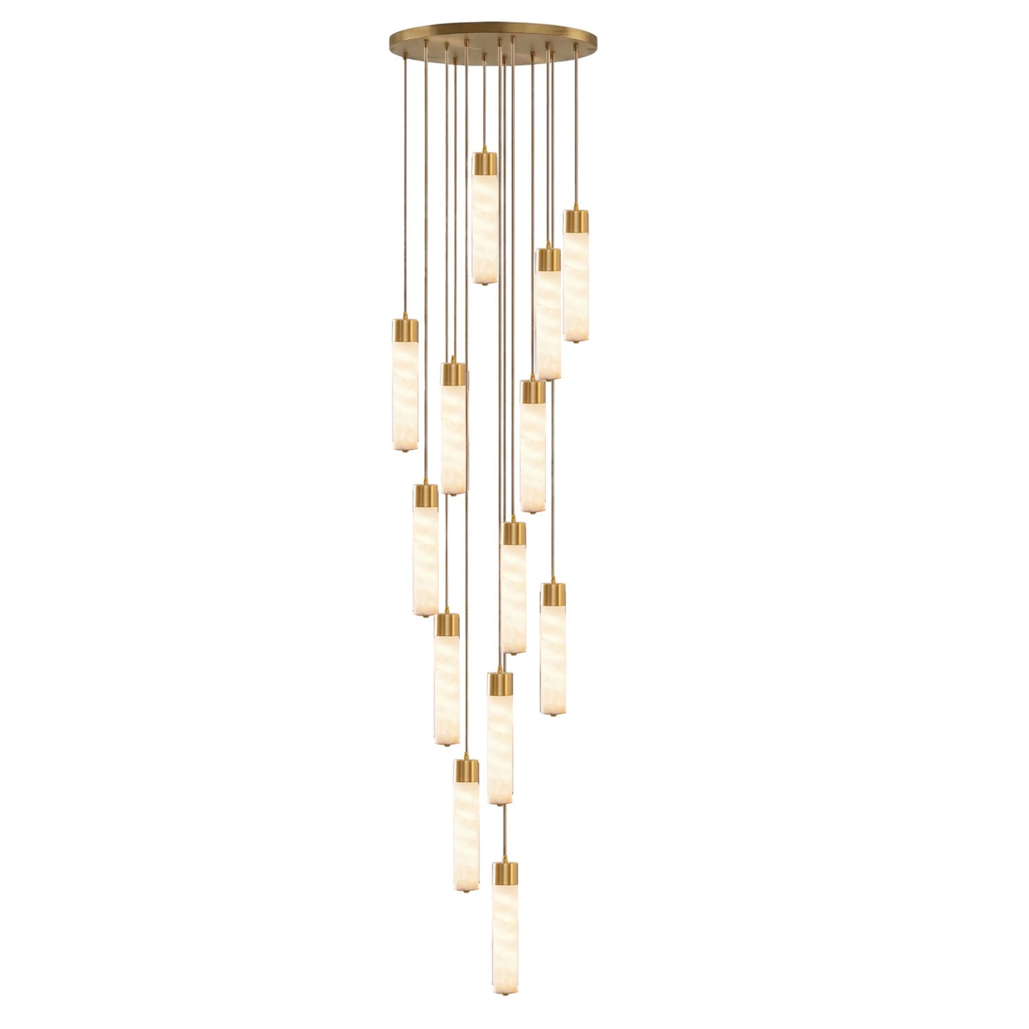 Keleyro Alabaster Tube Pendant Light
