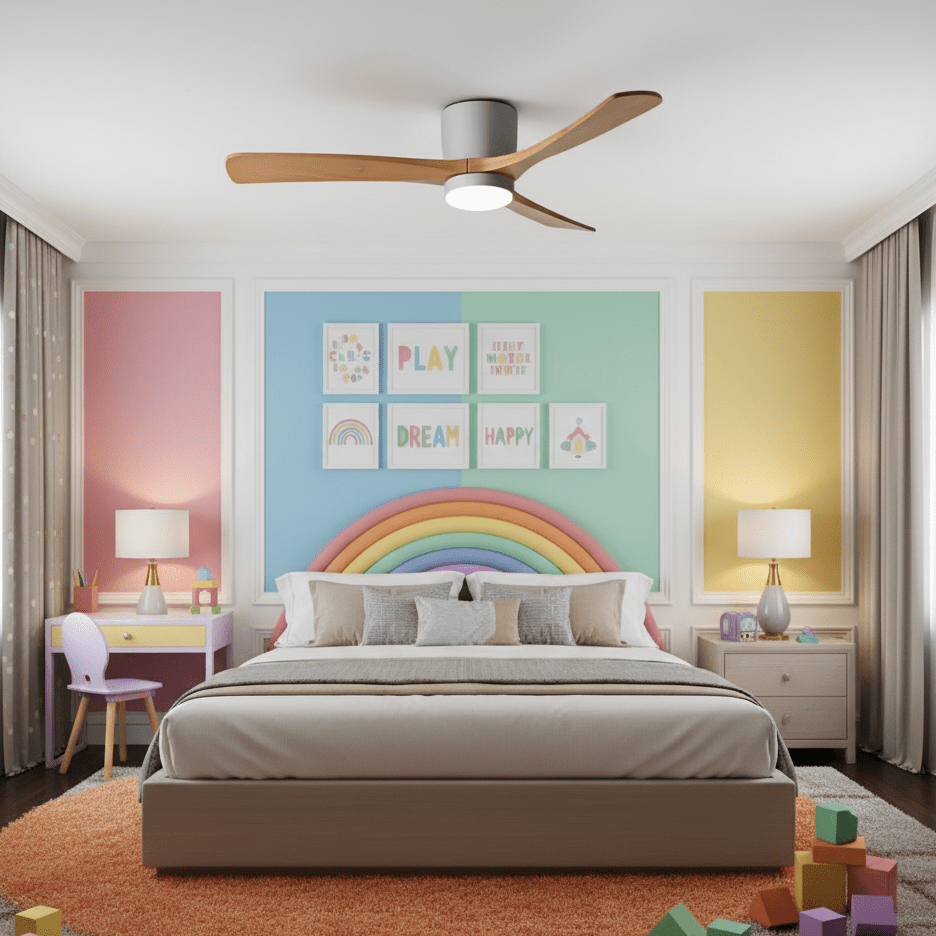 Nordic Wooden Ceiling Fan Light – detail 19