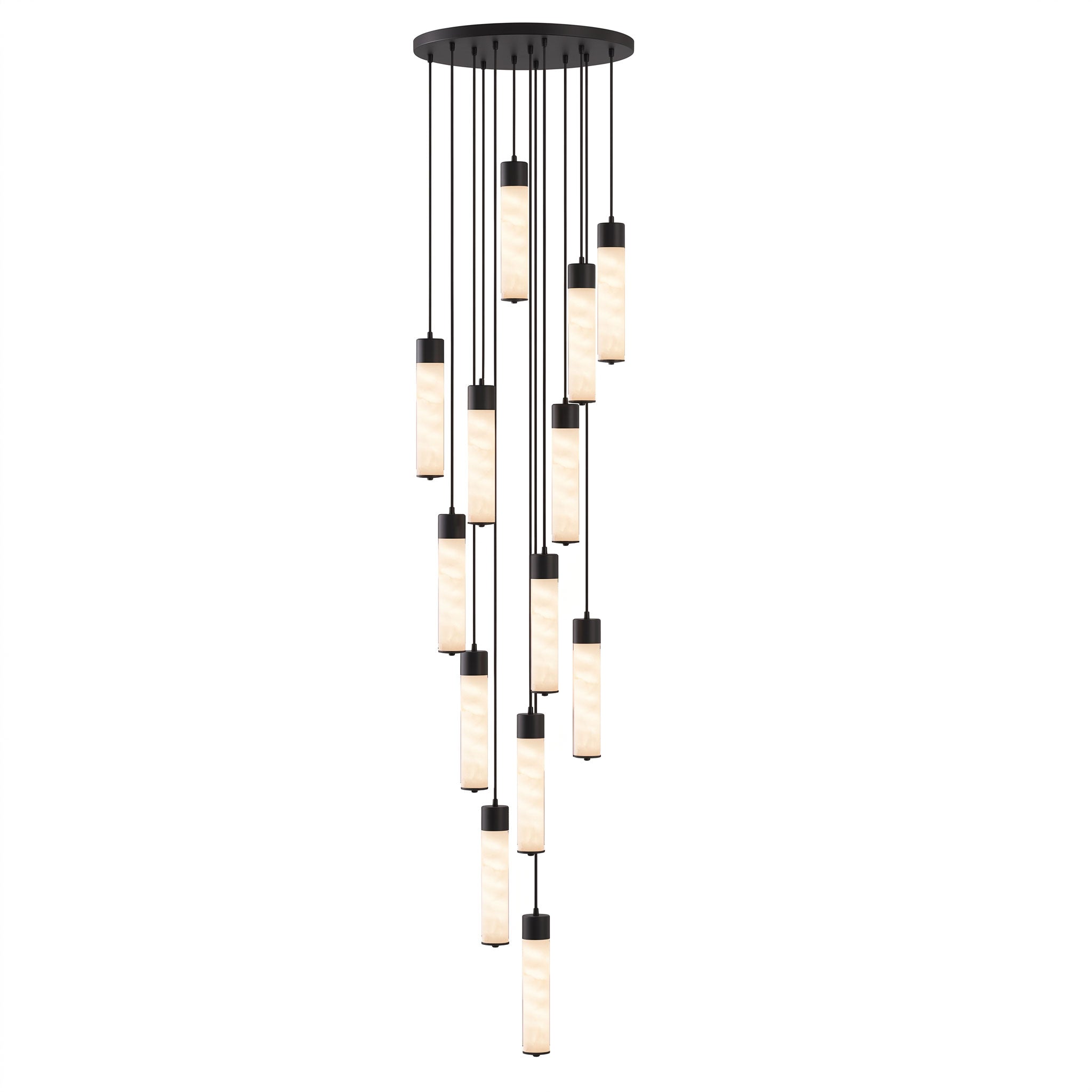 Keleyro Alabaster Tube Pendant Light