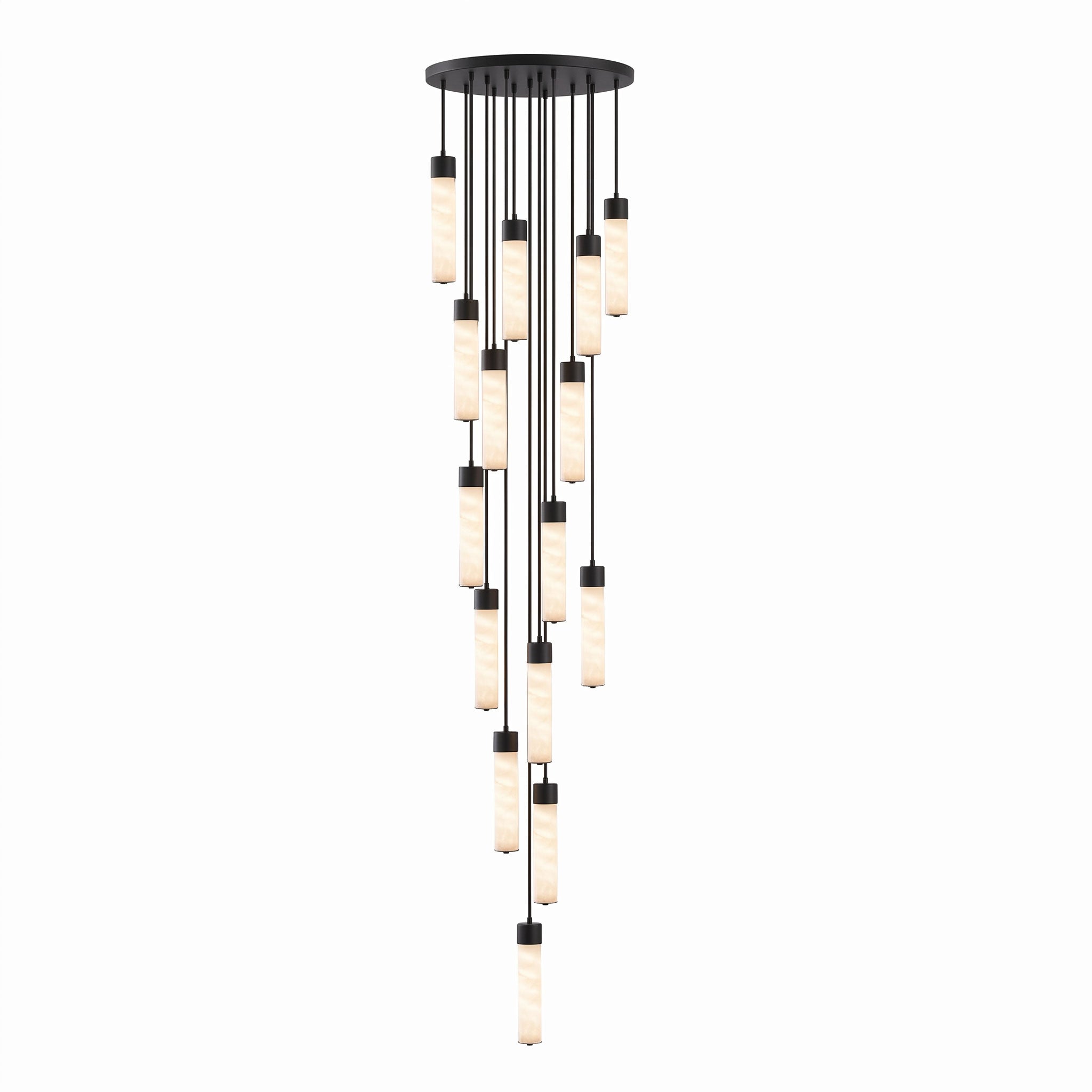 Keleyro Alabaster Tube Pendant Light