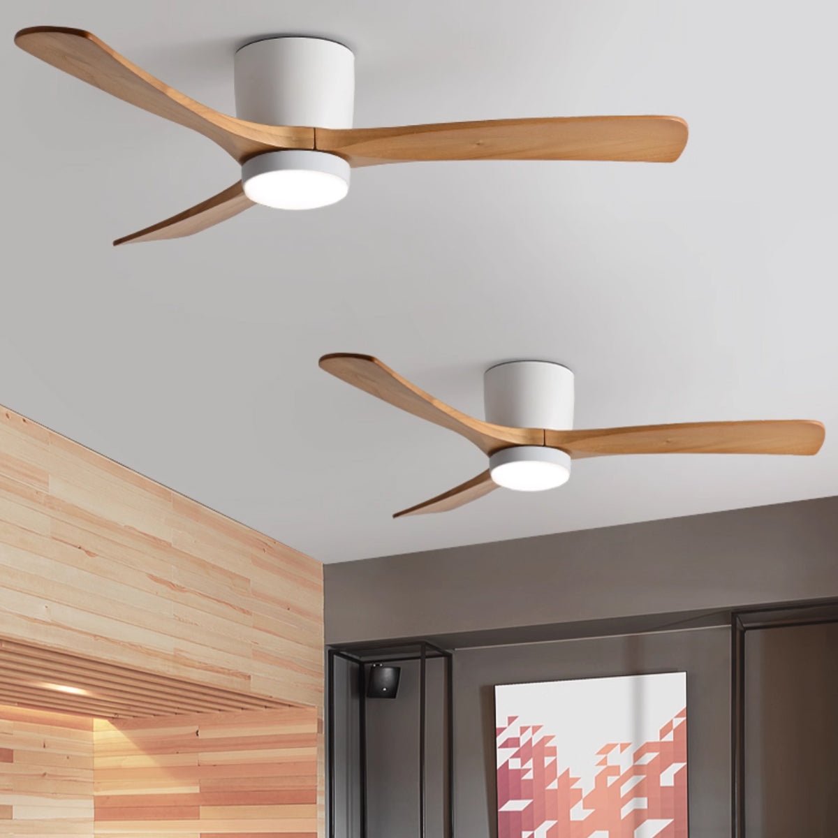 Nordic Wooden Ceiling Fan Light – detail 21