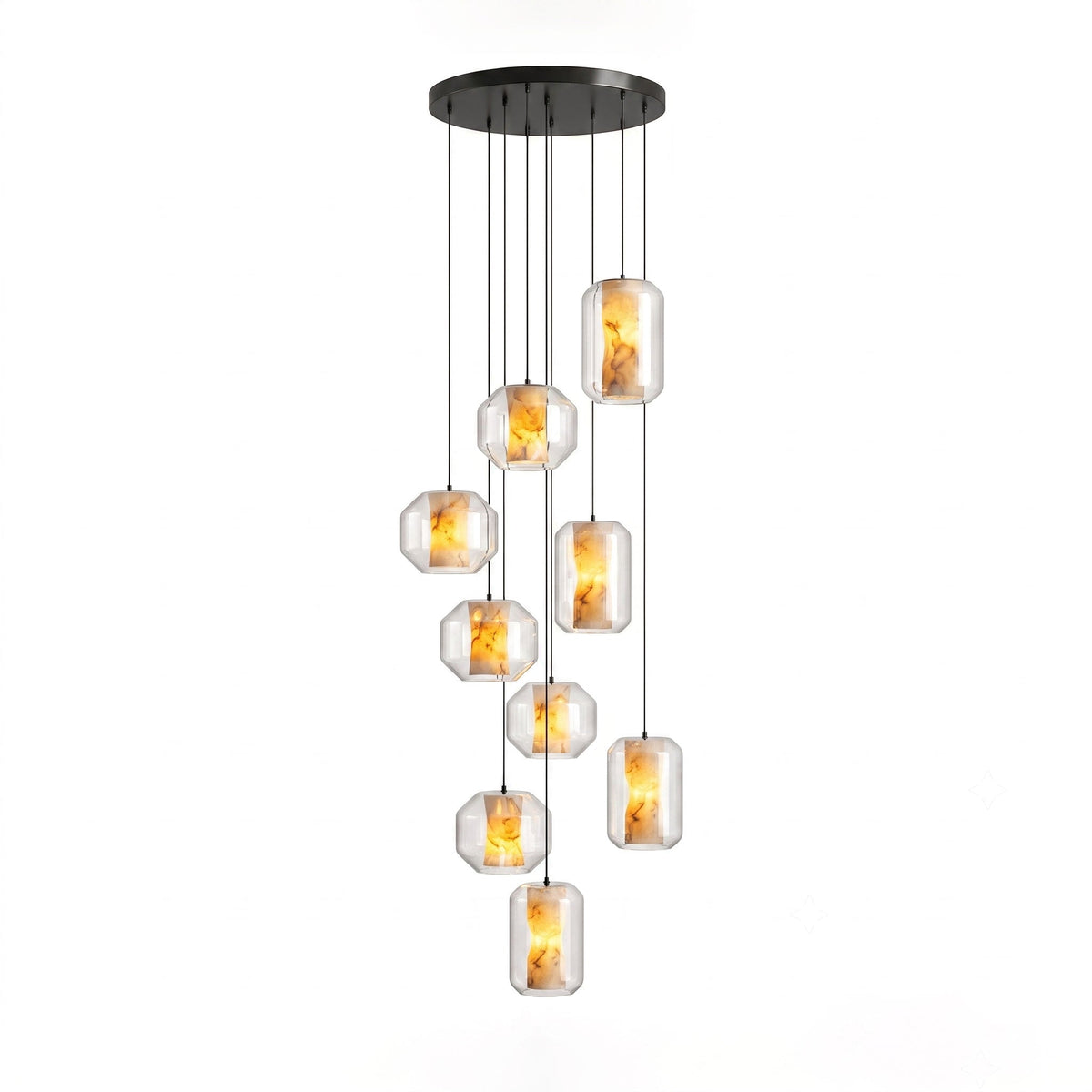 Alabaster Glass Cylinder Pendant Light - Vakkerlight