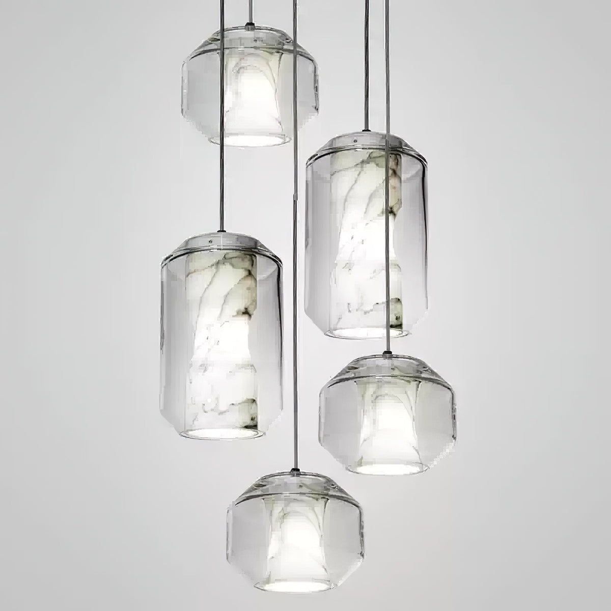 Alabaster Glass Cylinder Pendant Light – detail 19