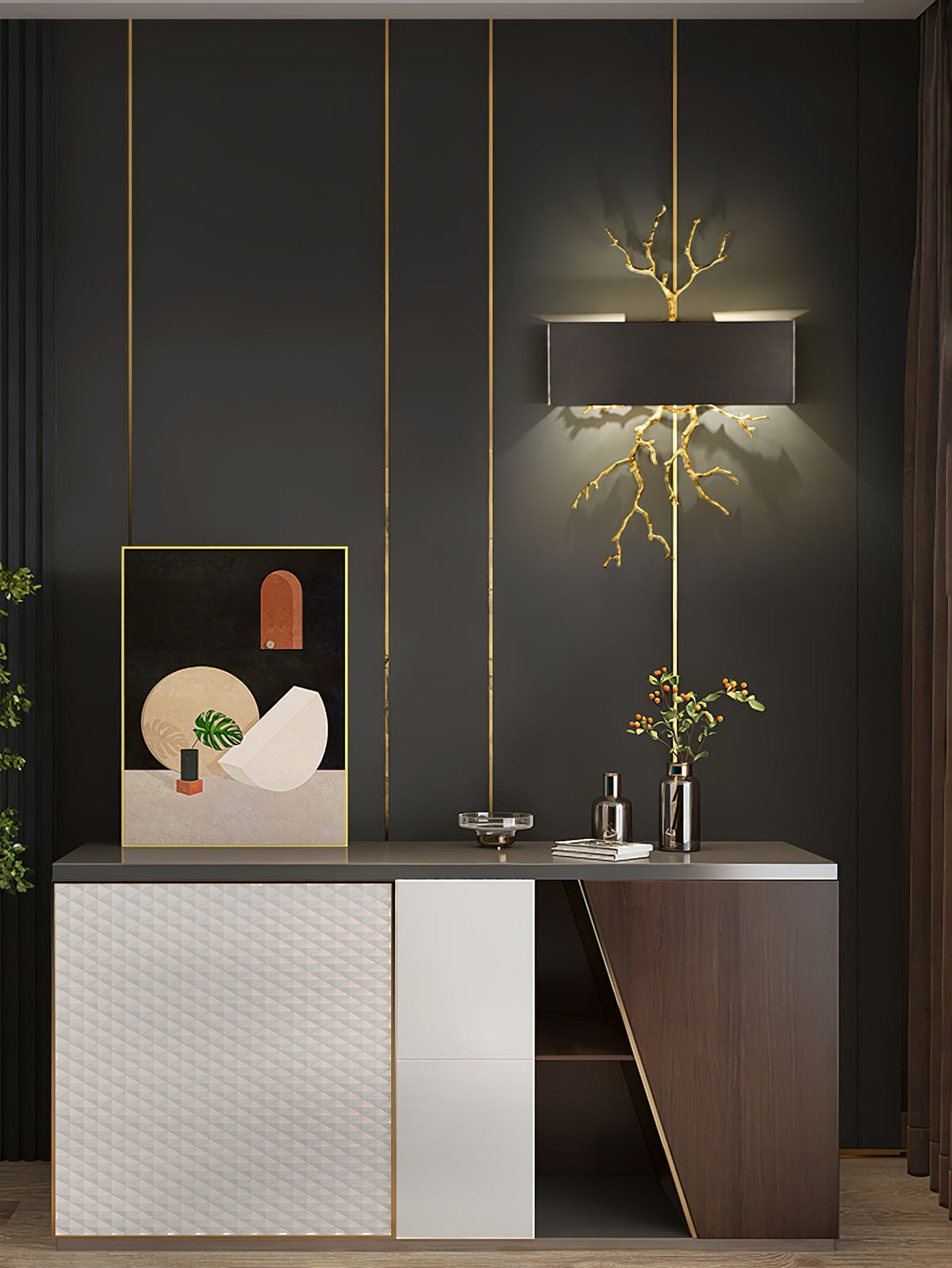 Brass Branch Wall Lamp – detail 15
