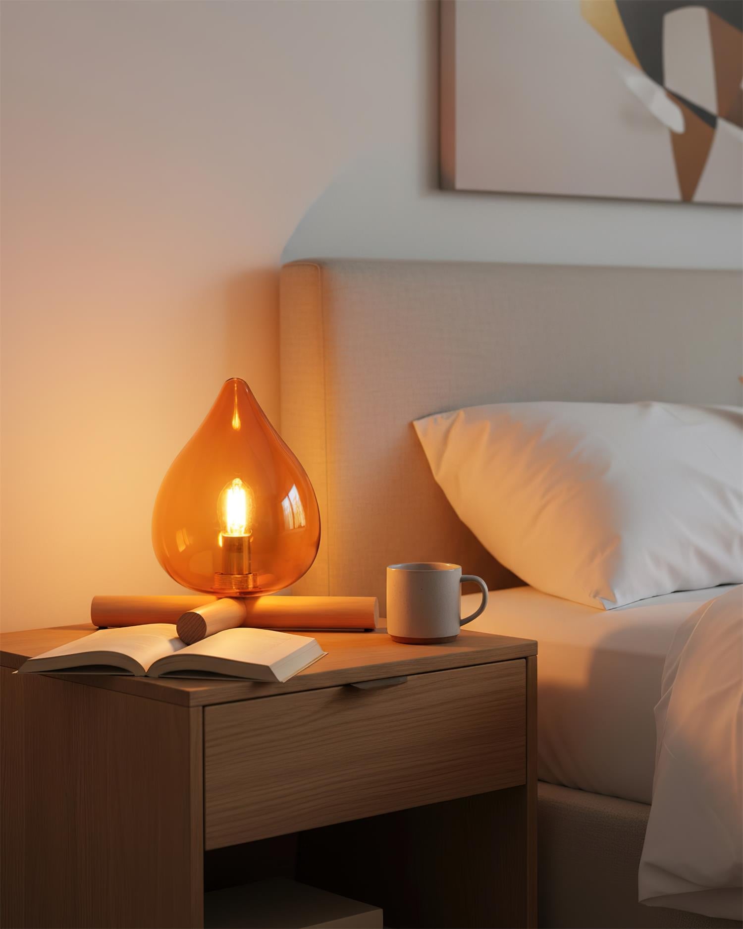 Bellin Wood Fire Table Lamp