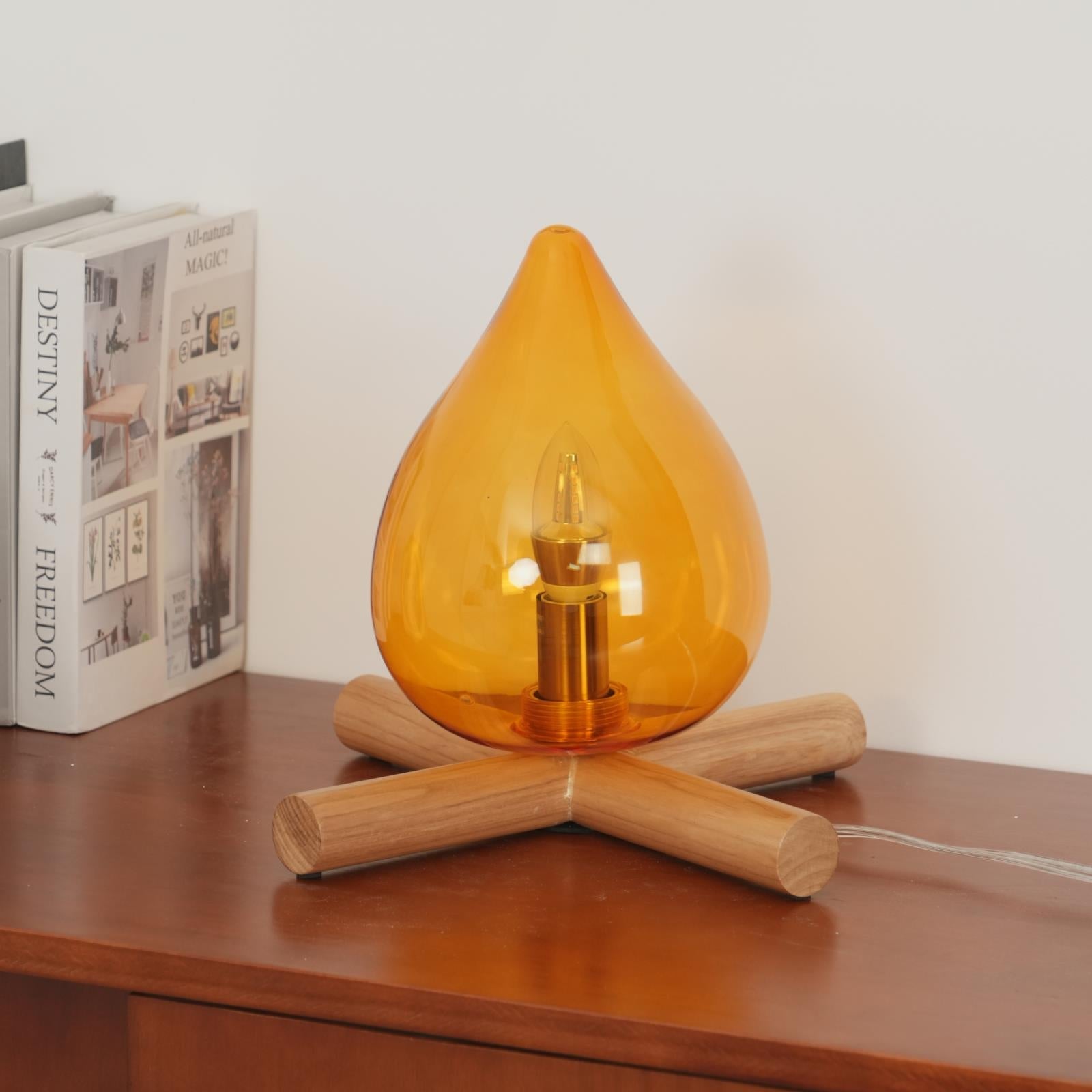 Bellin Wood Fire Table Lamp