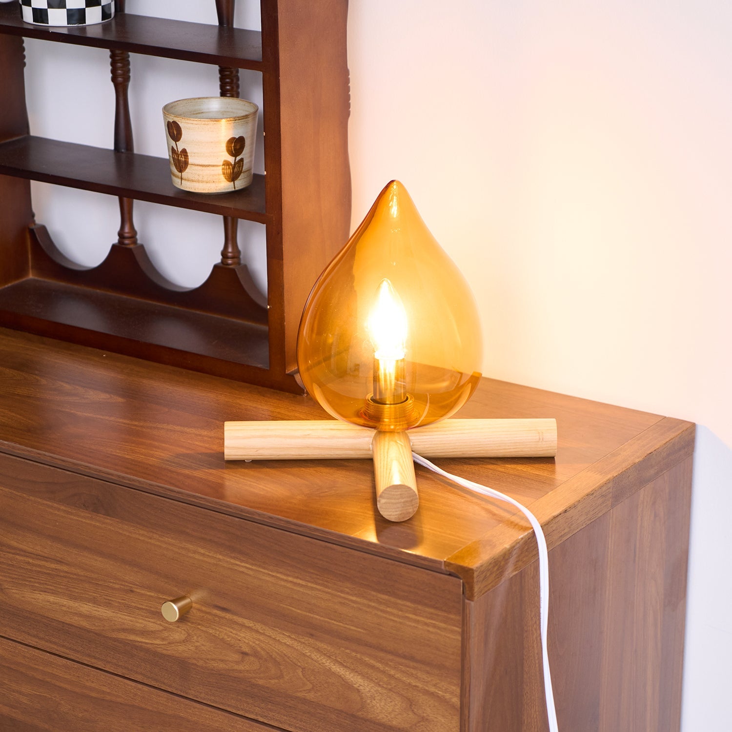 Bellin Wood Fire Table Lamp