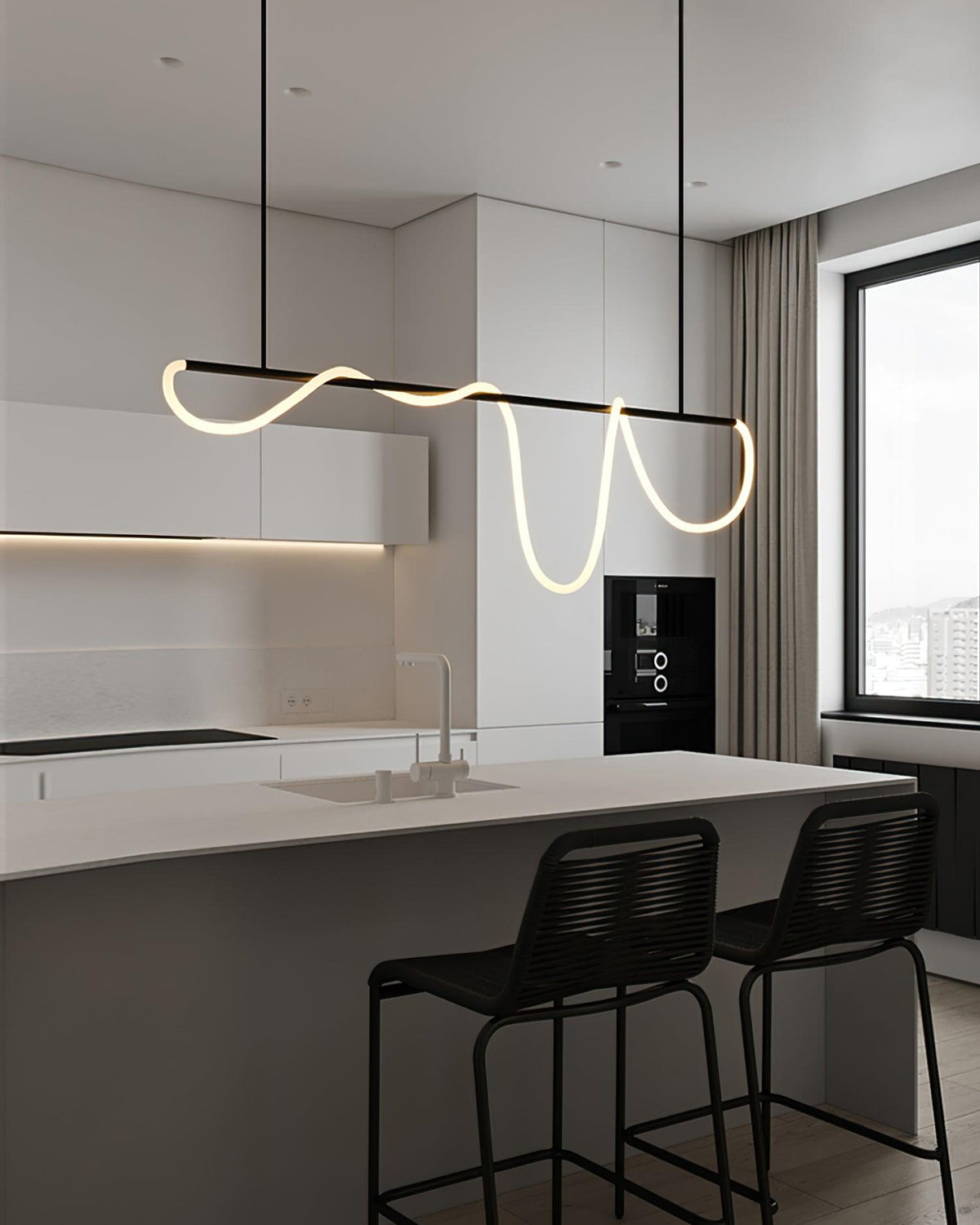 Flexible Linear Curve Chandelier – detail 14