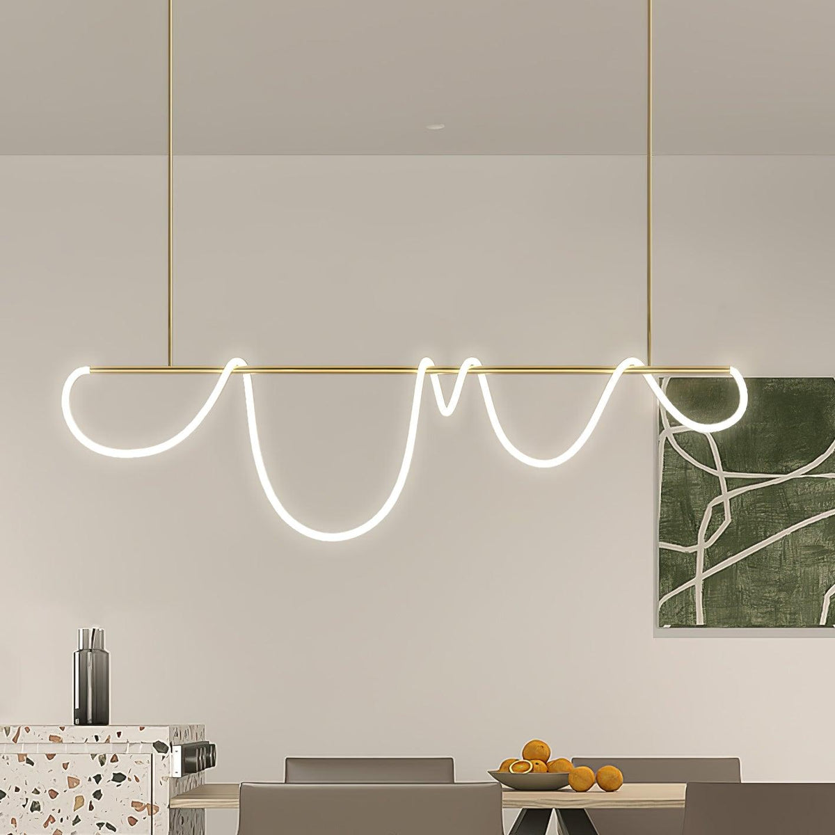 Flexible Linear Curve Chandelier – detail 2