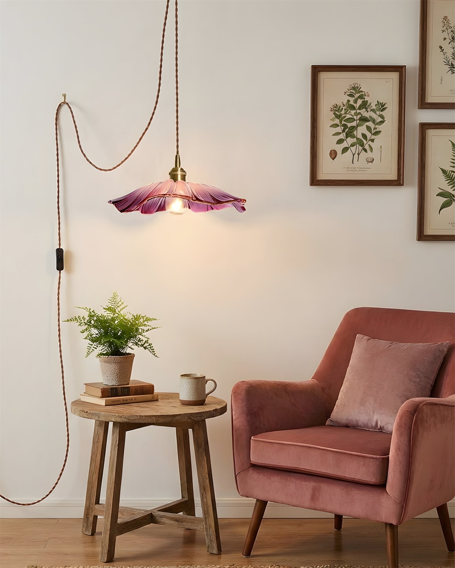 Rodenford Flower Plug In Pendant Light