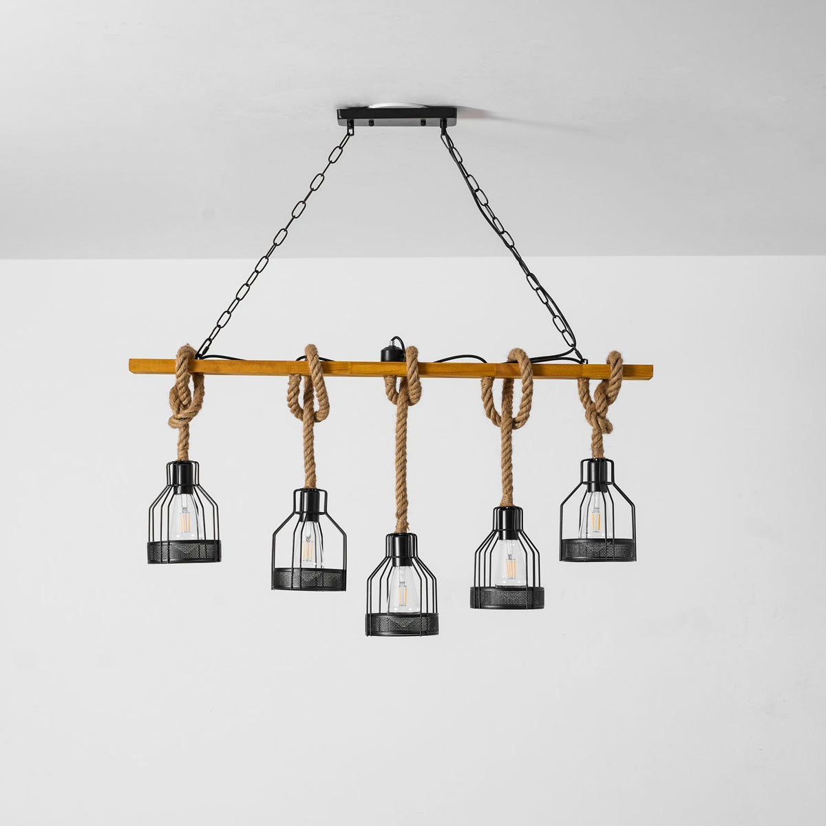 Hemp Rope Industrial Grenade Chandelier – detail 37