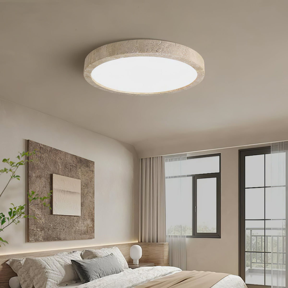 Horizon Travertine Ceiling Light – detail 2