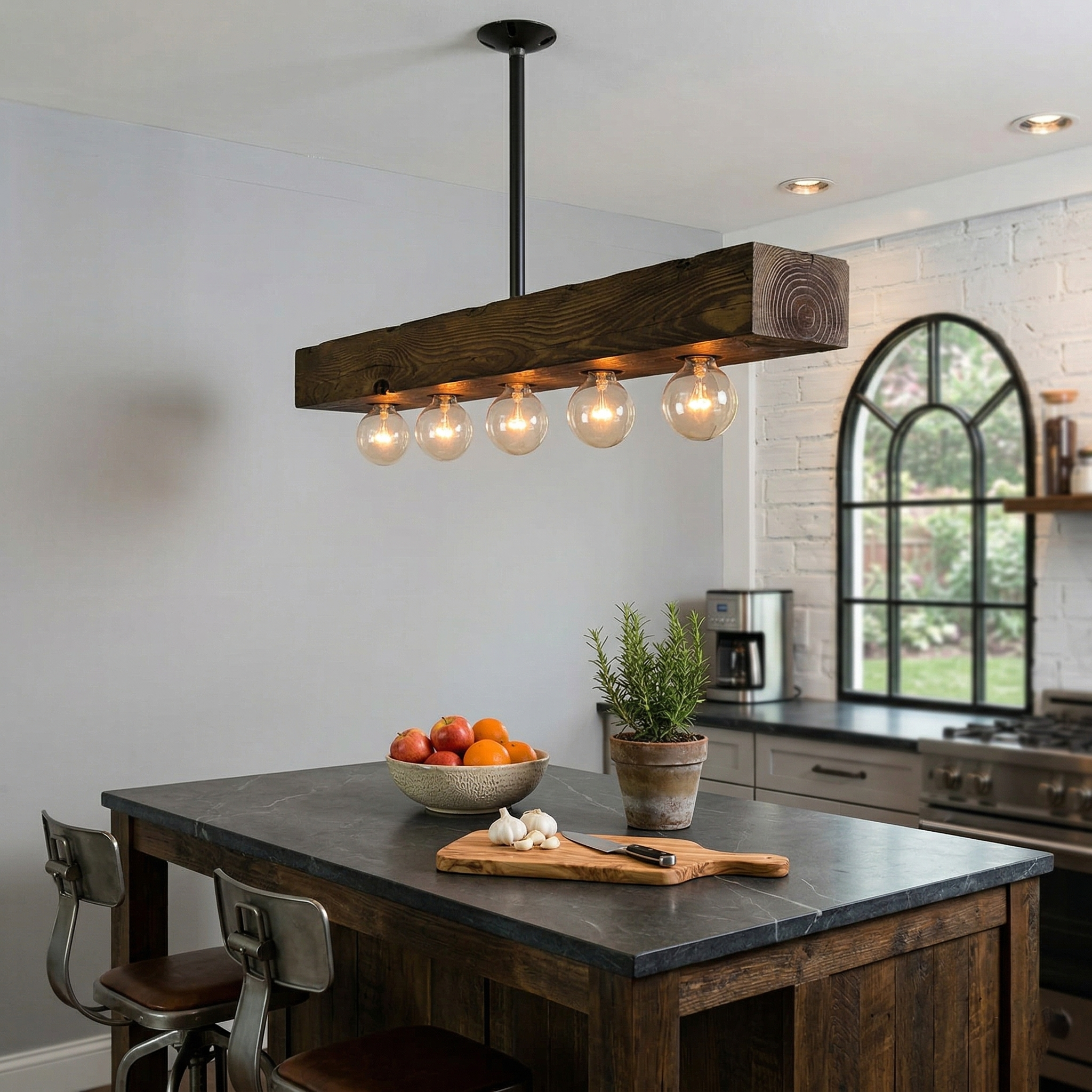 Talivan Linear Wooden Chandelier