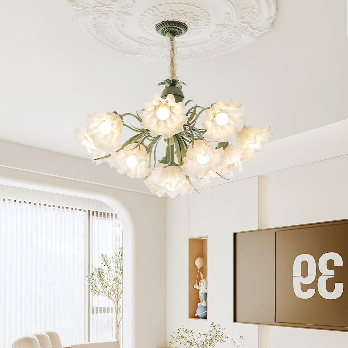 Lily of the Valley Flower Chandelier – detail 2