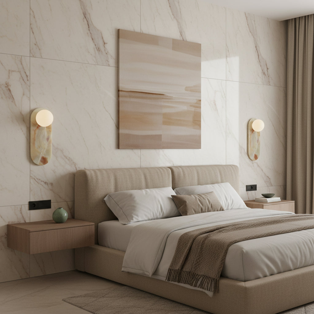 Solelon Oval Marble Wall Light