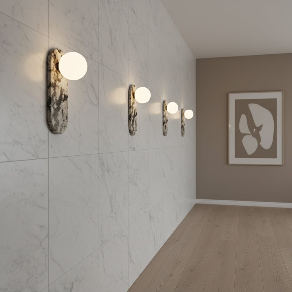Solelon Oval Marble Wall Light