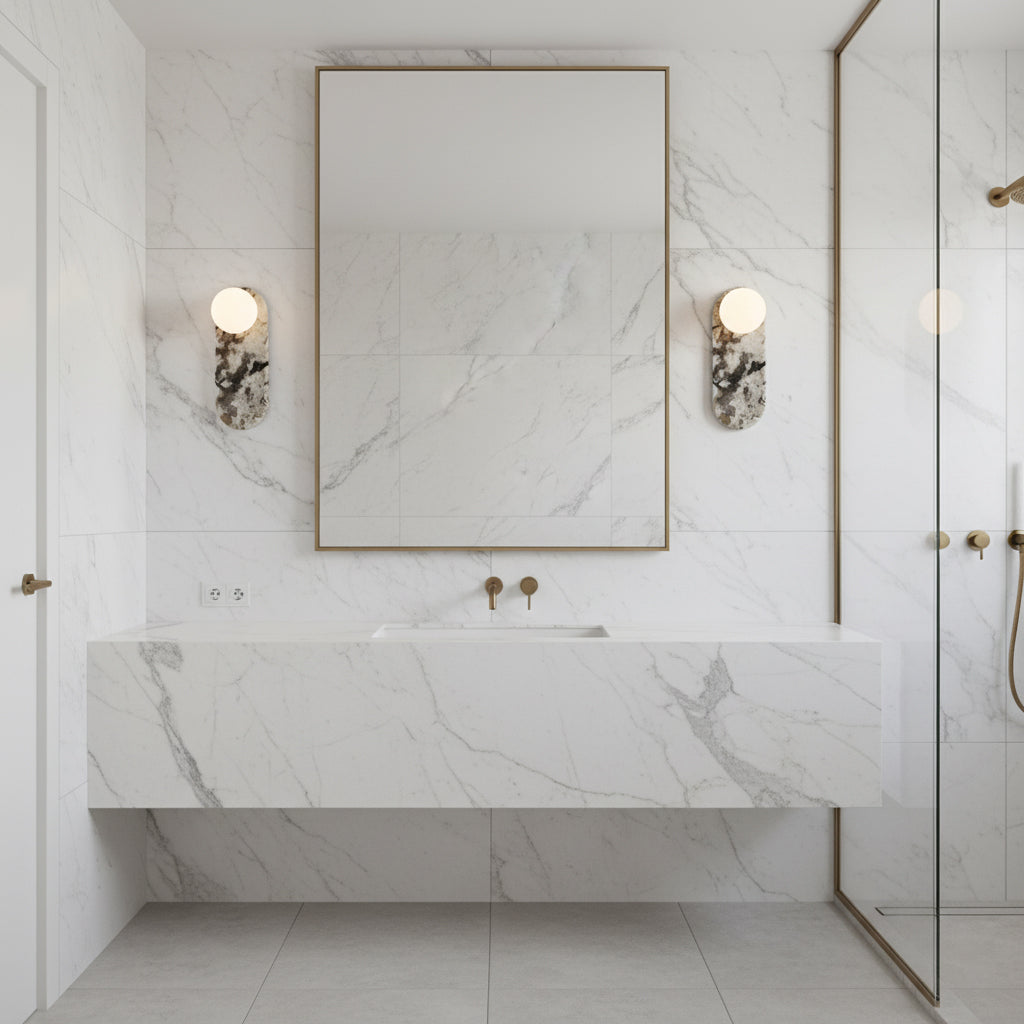 Solelon Oval Marble Wall Light