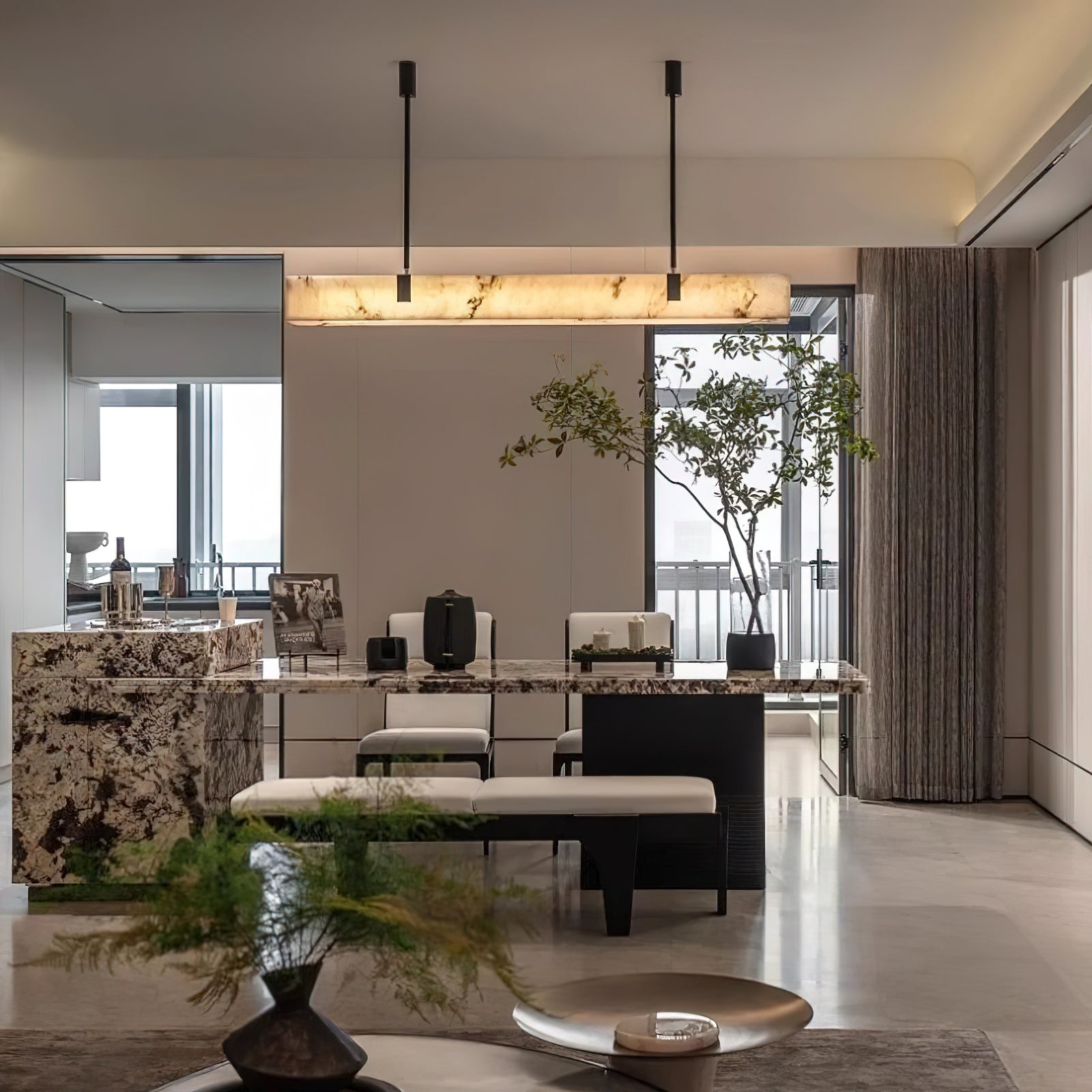 Tavoa Alabaster Linear Chandelier