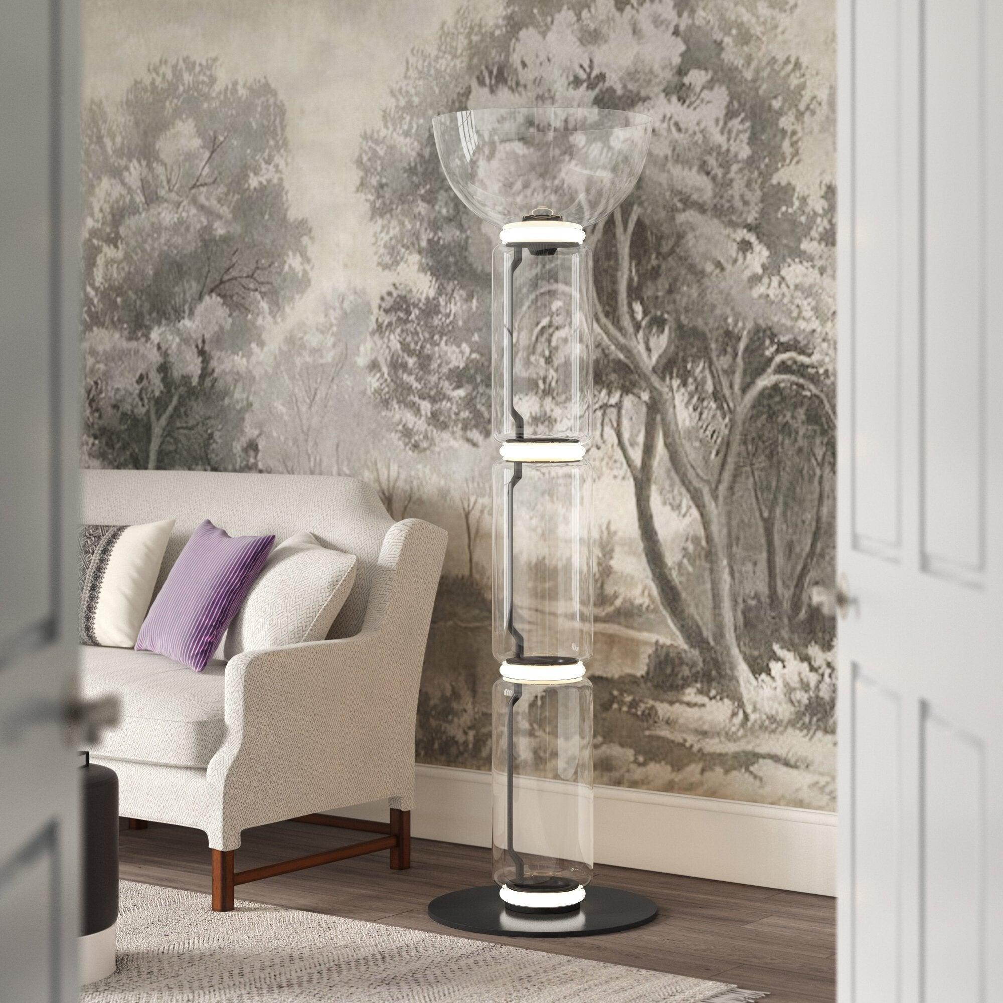 Mevvilzo Cylindrical Glass Floor Lamp