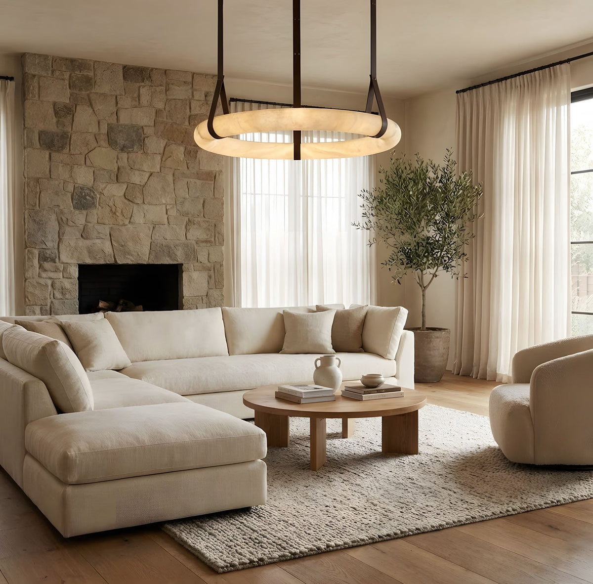 Oslo Alabaster Pendant Light A – detail 3