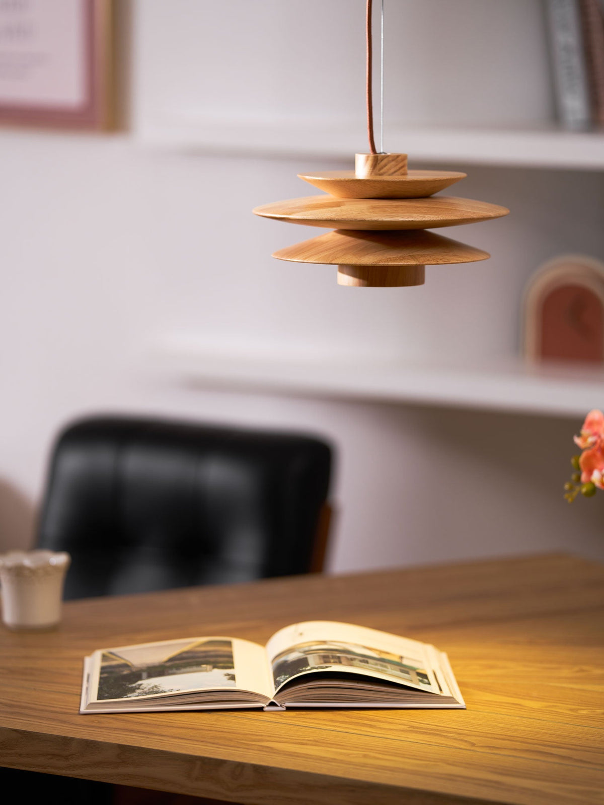Cascade Wooden Disc Pendant Lamp – detail 27