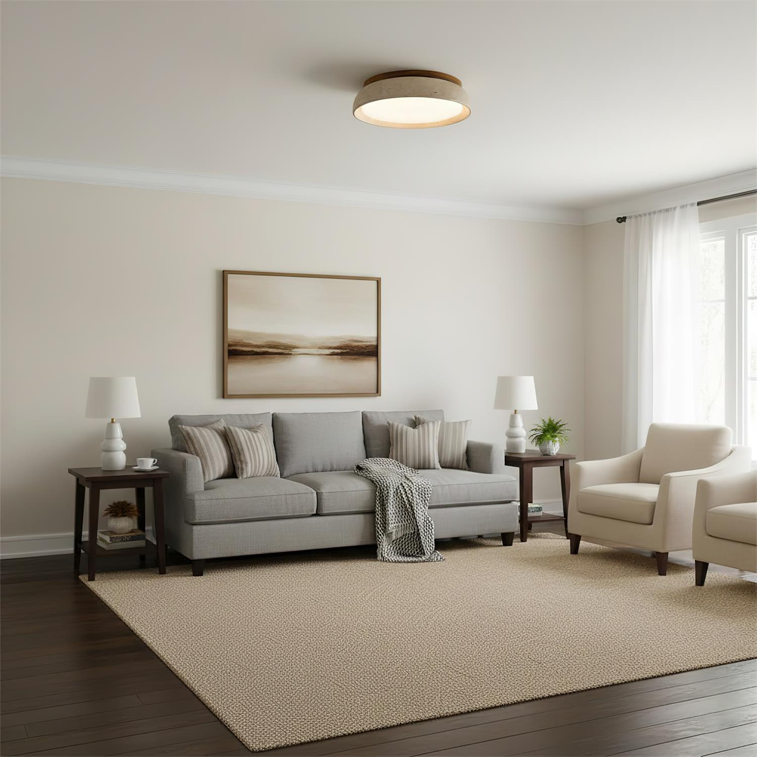 Zanli Travertine Ceiling Light