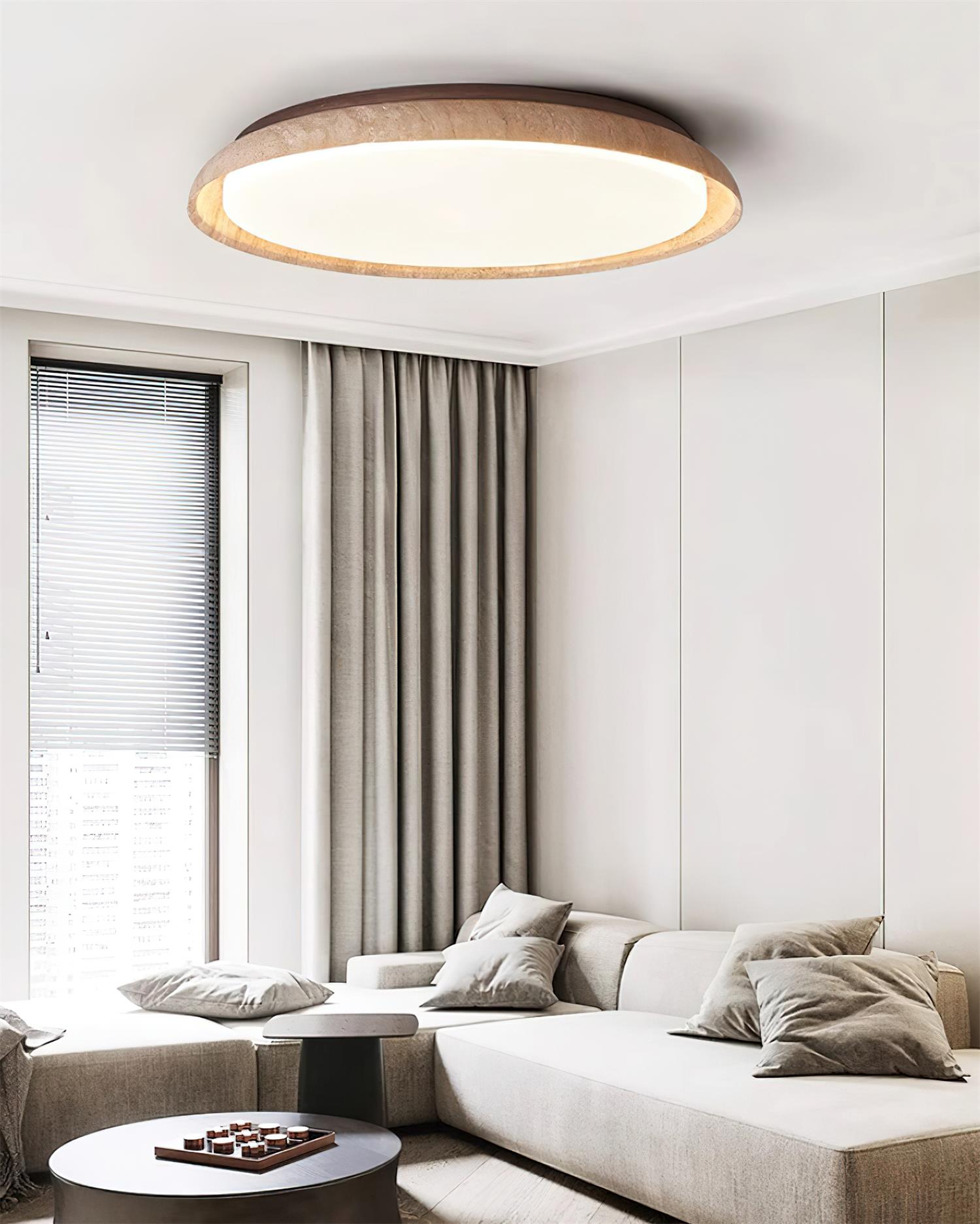 Bareno Round Travertine Ceiling Light