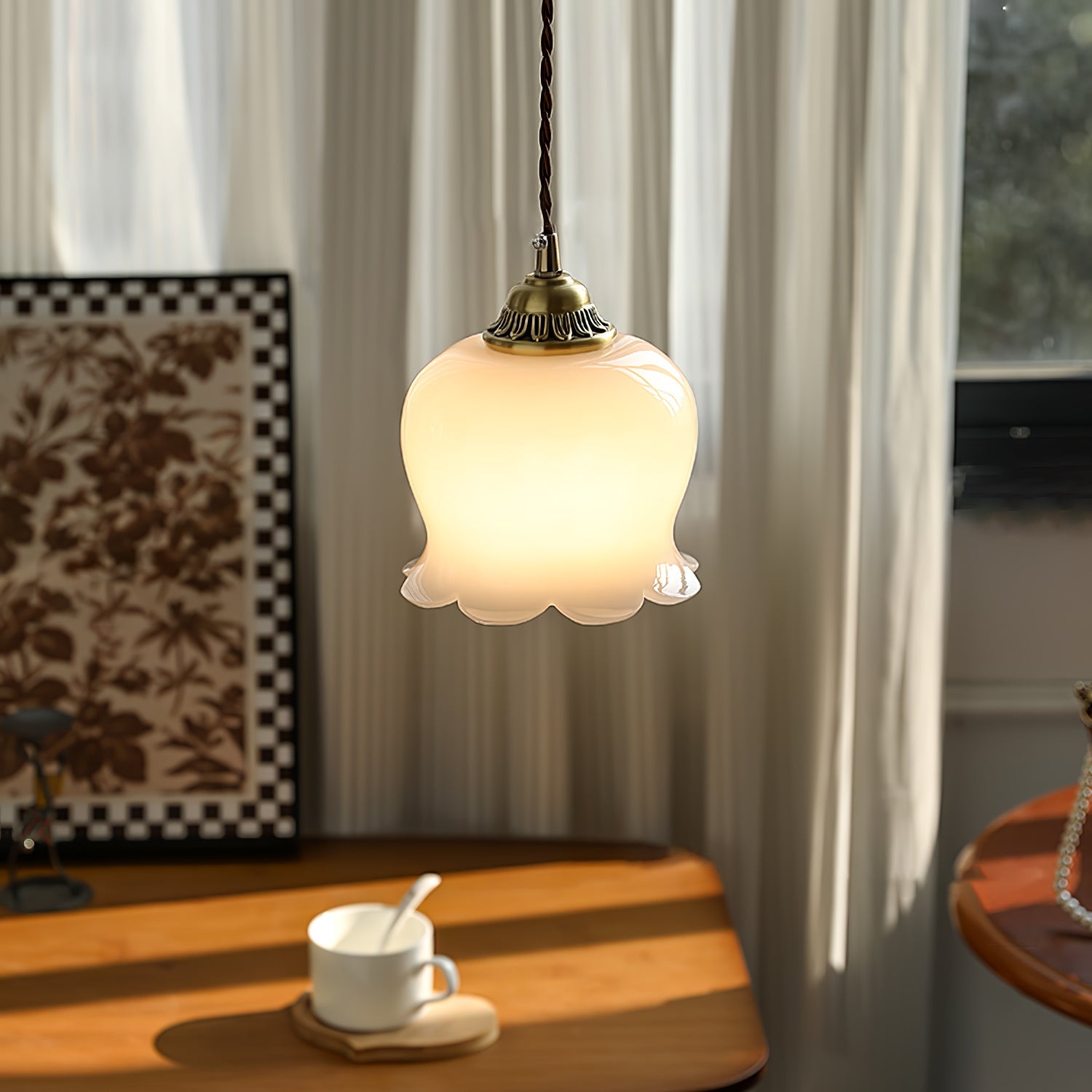 Emaley Flower Pendant Light