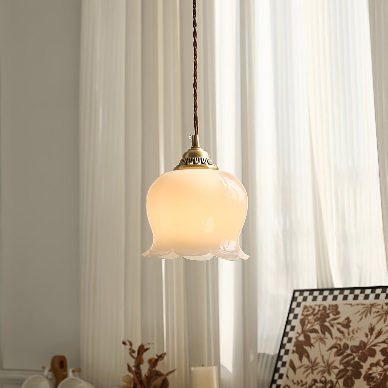Emaley Flower Pendant Light