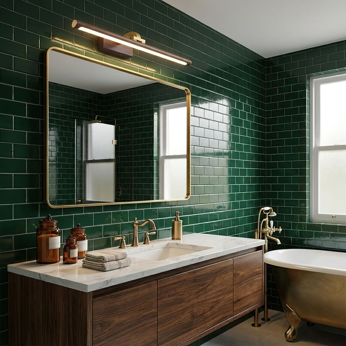Walnut Color Linear LED Wall Light – detail 5