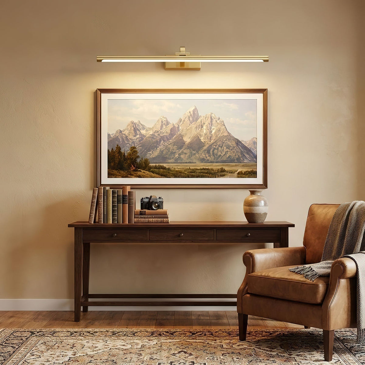 Walnut Color Linear LED Wall Light – detail 7