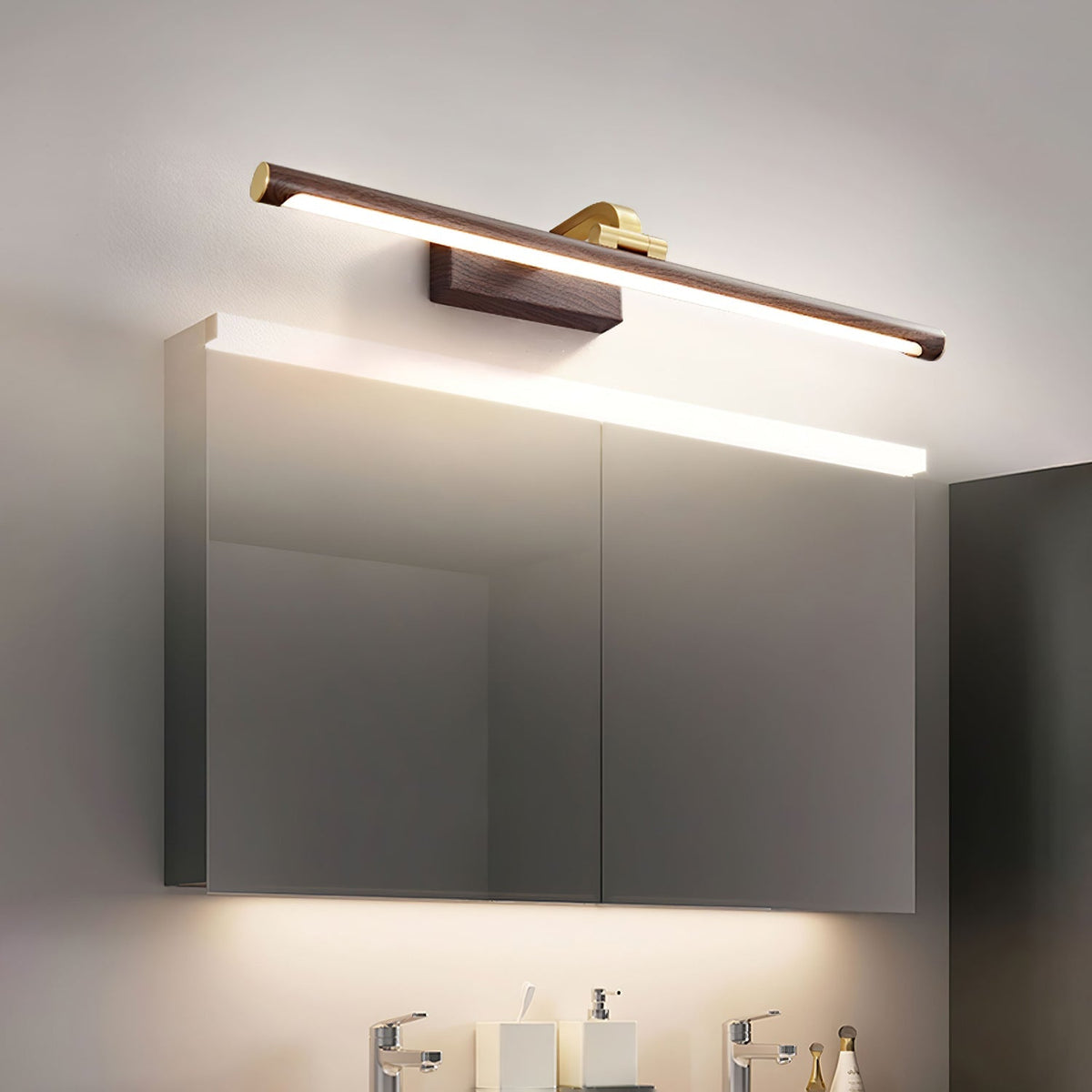 Walnut Color Linear LED Wall Light – detail 2