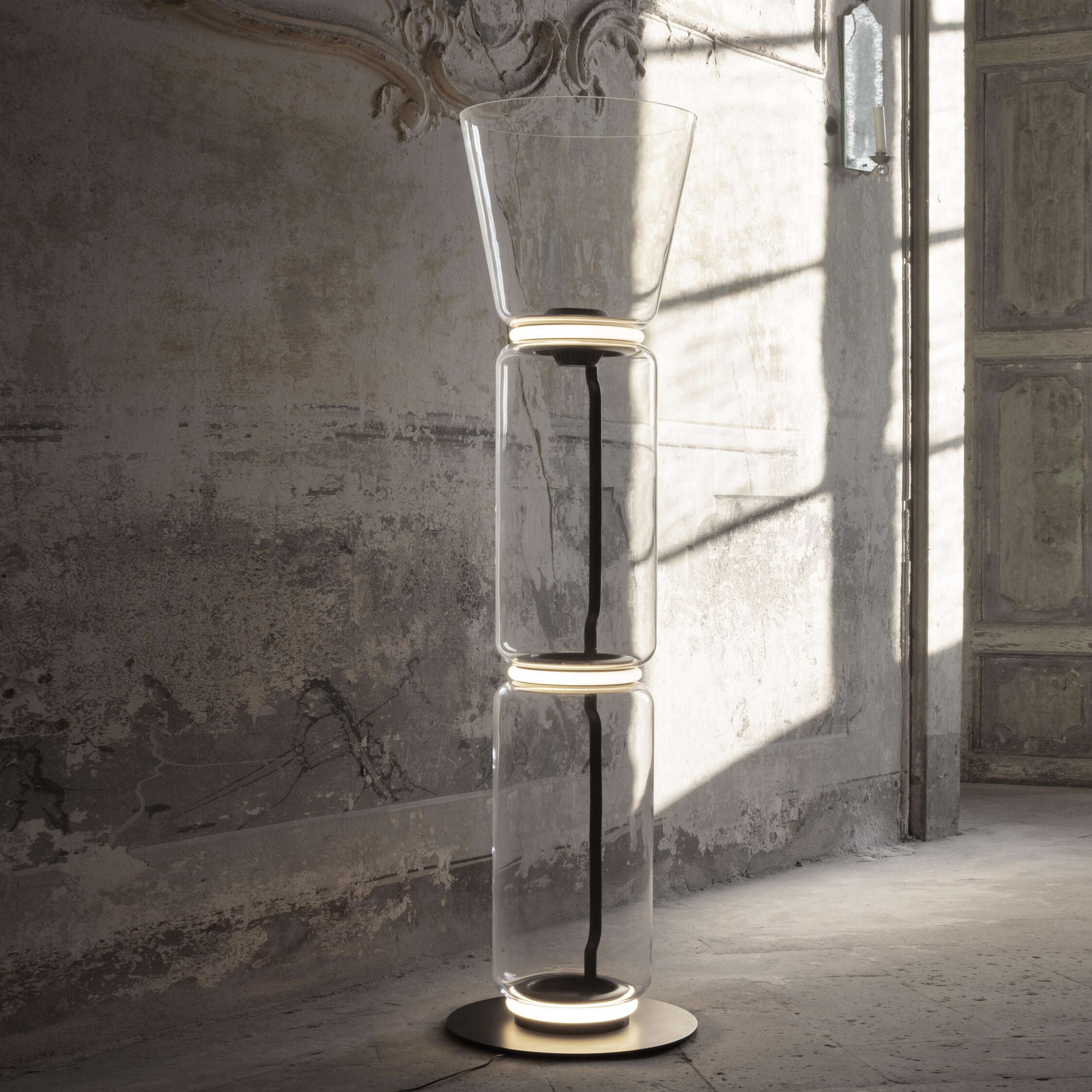Mevvilzo Cylindrical Glass Floor Lamp