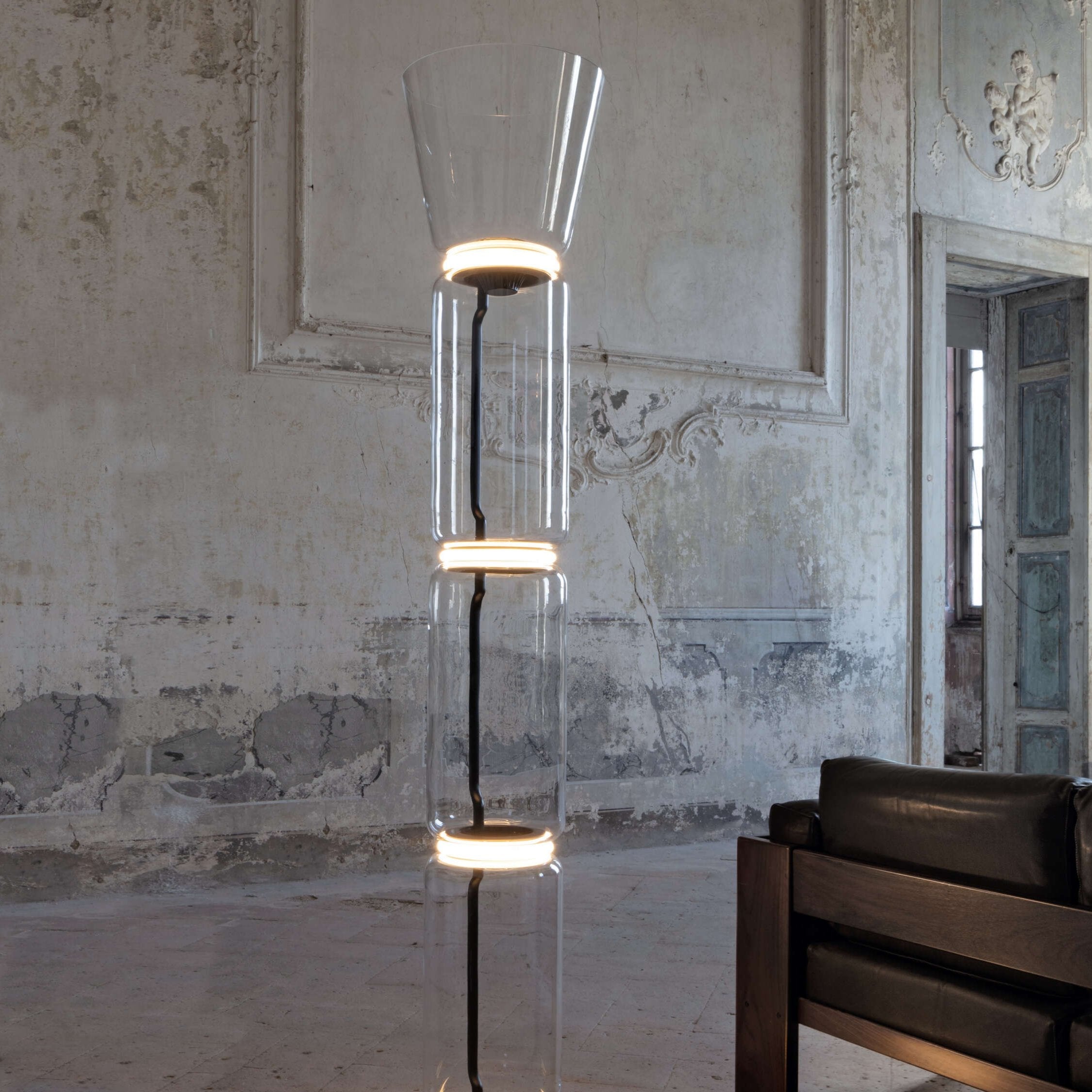 Mevvilzo Cylindrical Glass Floor Lamp