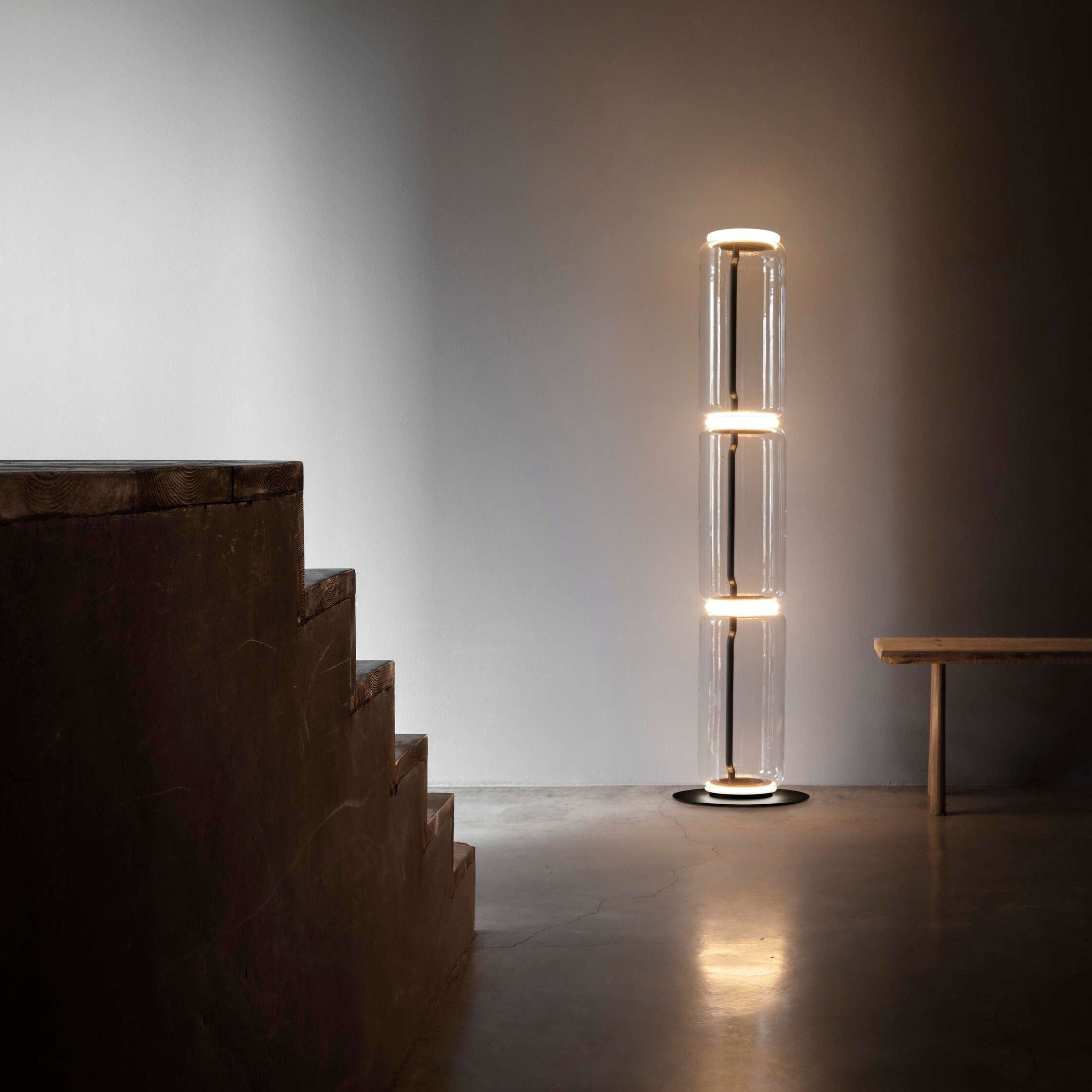 Mevvilzo Cylindrical Glass Floor Lamp