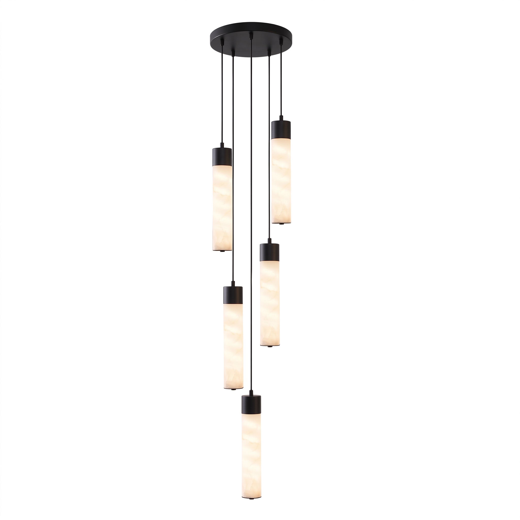 Keleyro Alabaster Tube Pendant Light