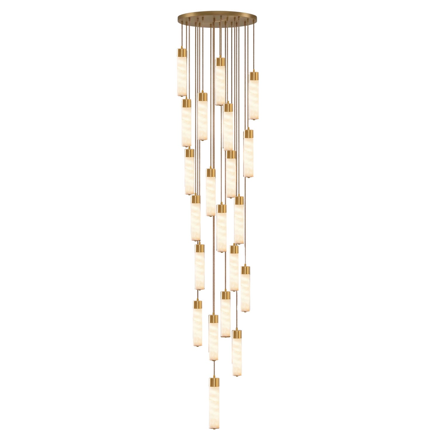 Keleyro Alabaster Tube Pendant Light