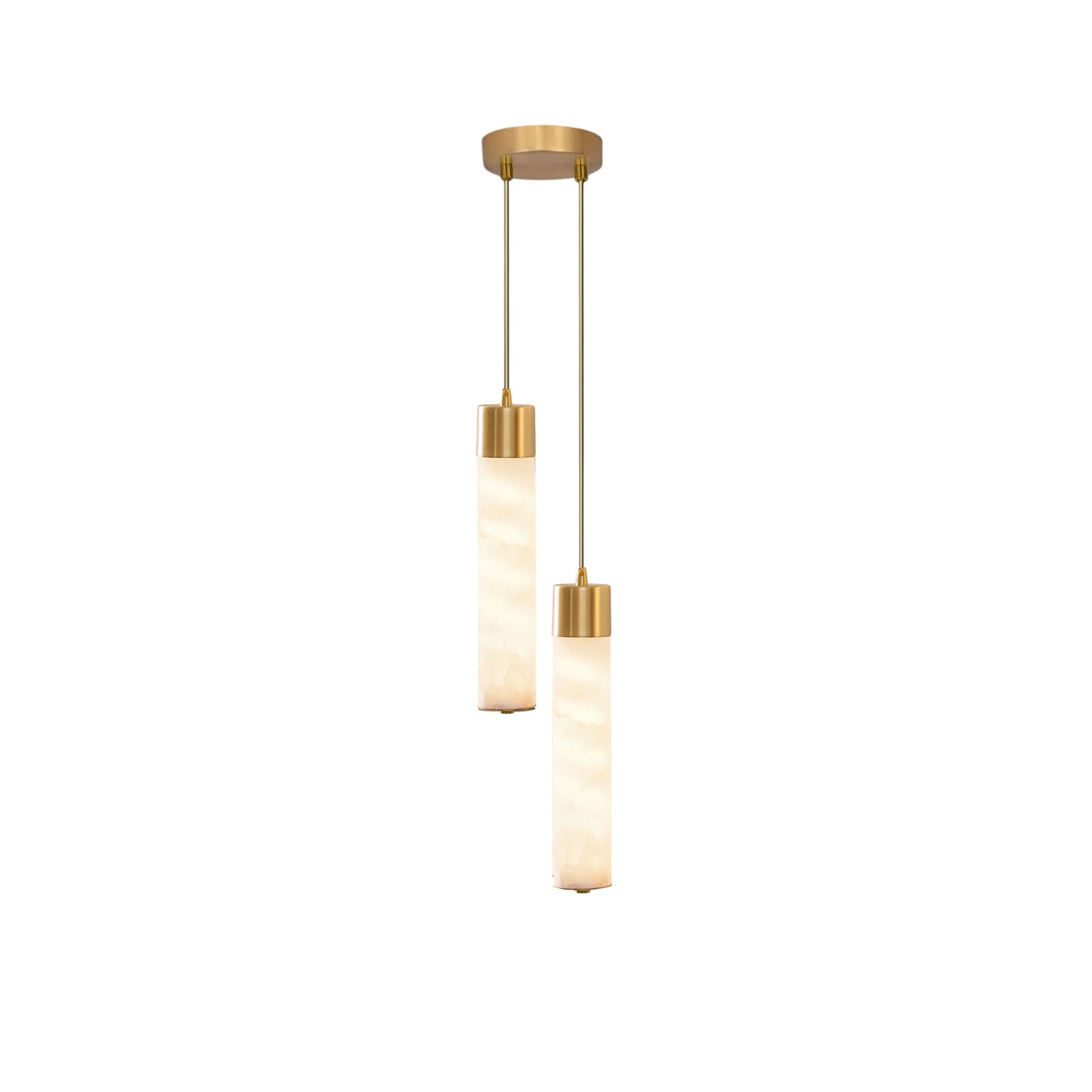 Keleyro Alabaster Tube Pendant Light