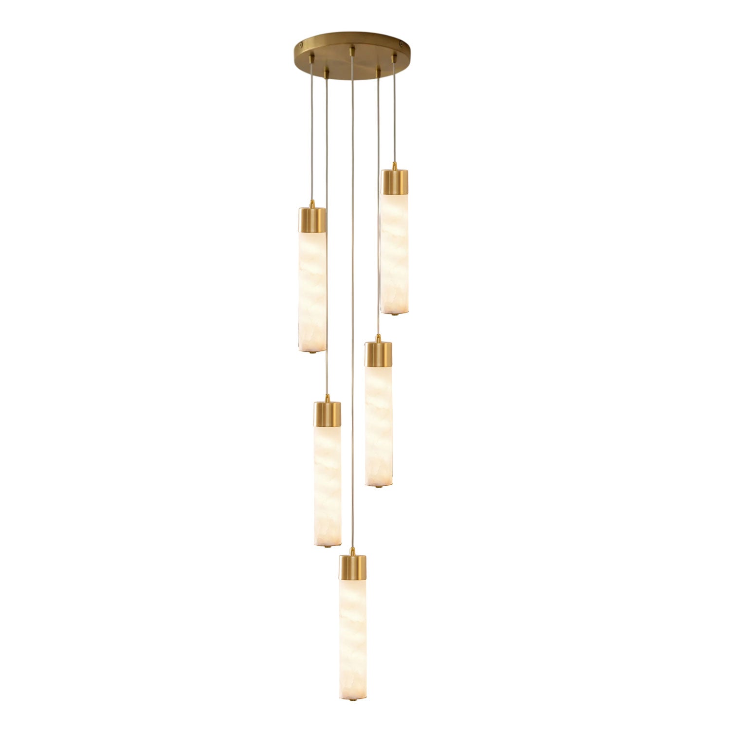Keleyro Alabaster Tube Pendant Light