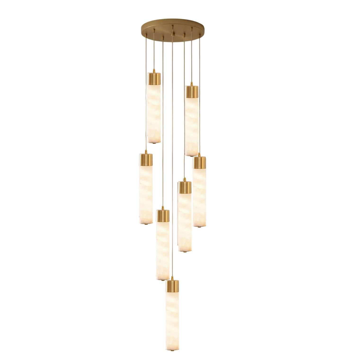 Keleyro Alabaster Tube Pendant Light