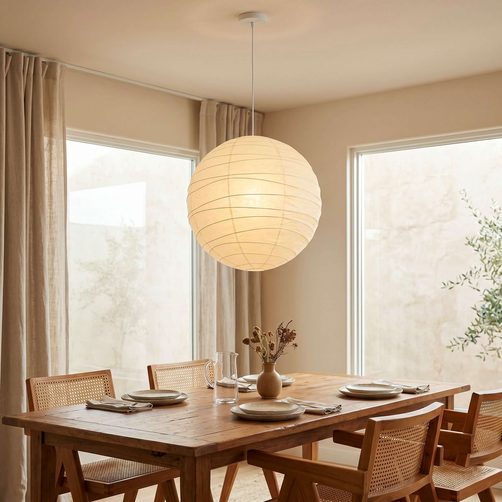 Bayleno Rice Paper  Pendant Light