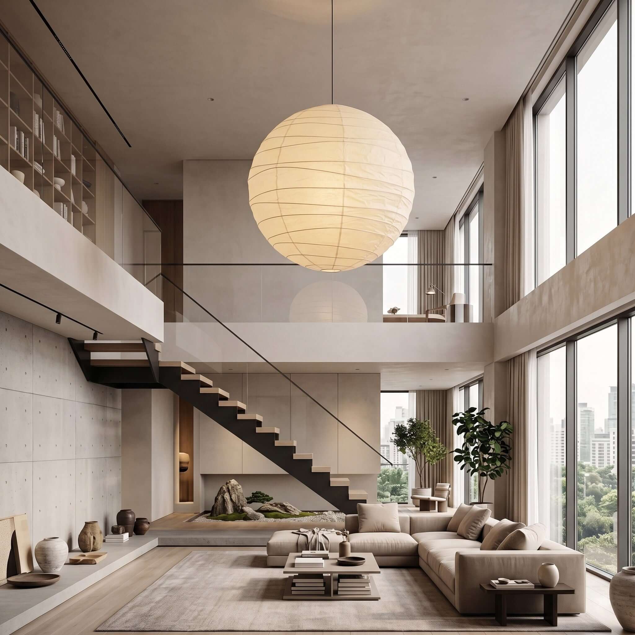 Bayleno Rice Paper  Pendant Light