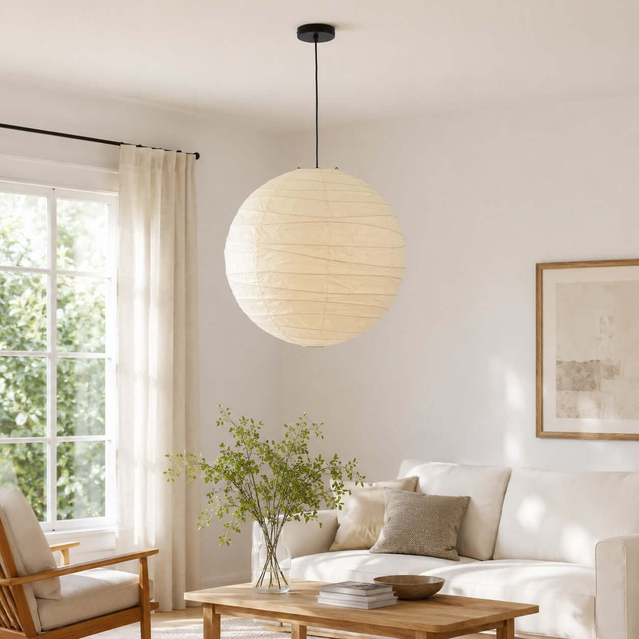 Bayleno Rice Paper  Pendant Light