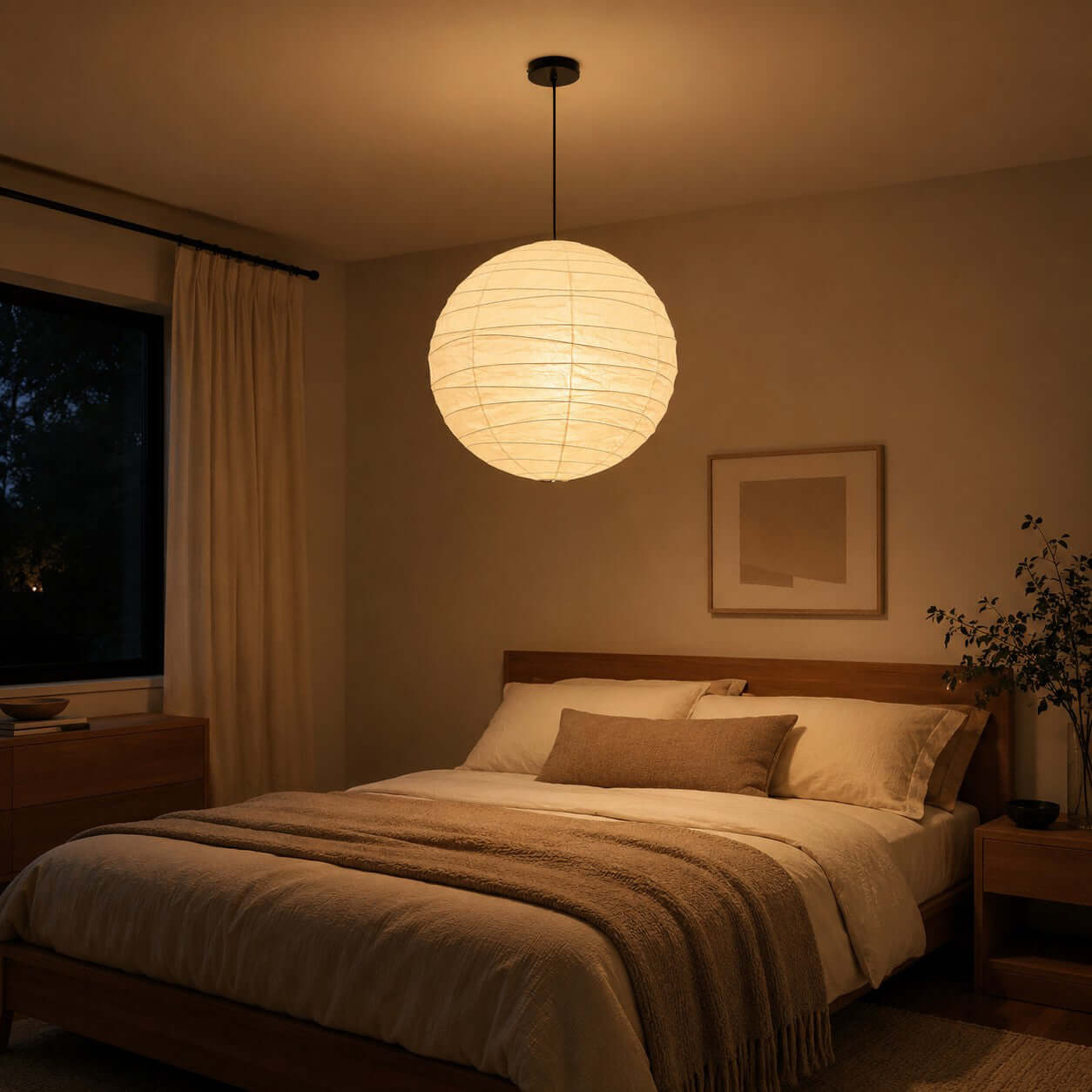 Bayleno Rice Paper  Pendant Light