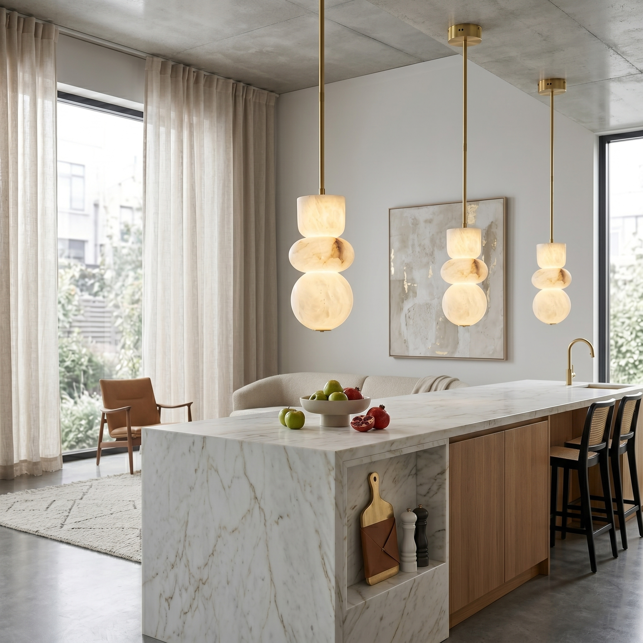 Reefis Alabaster Pendant Light