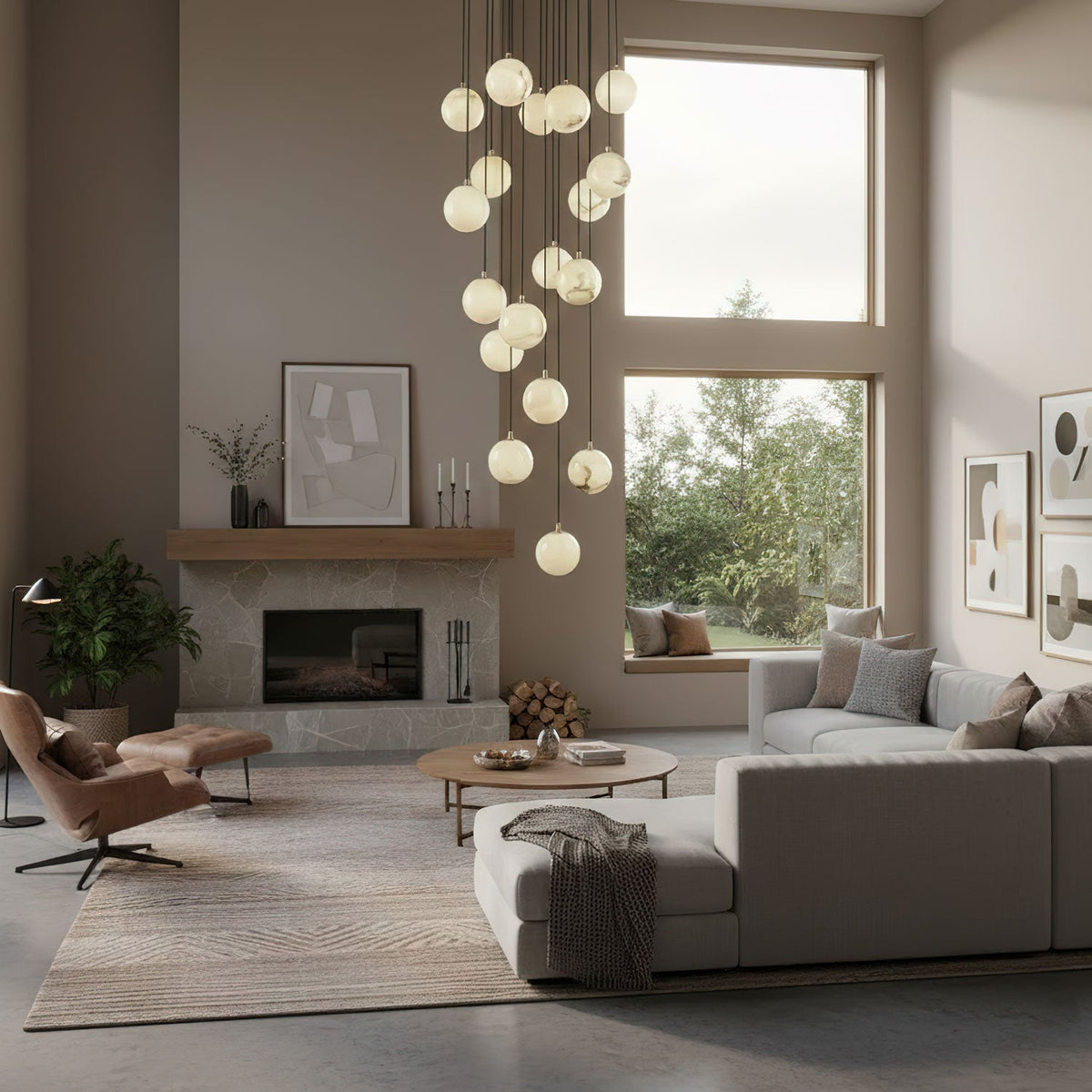 Alabaster Balls Cluster Chandelier – detail 12