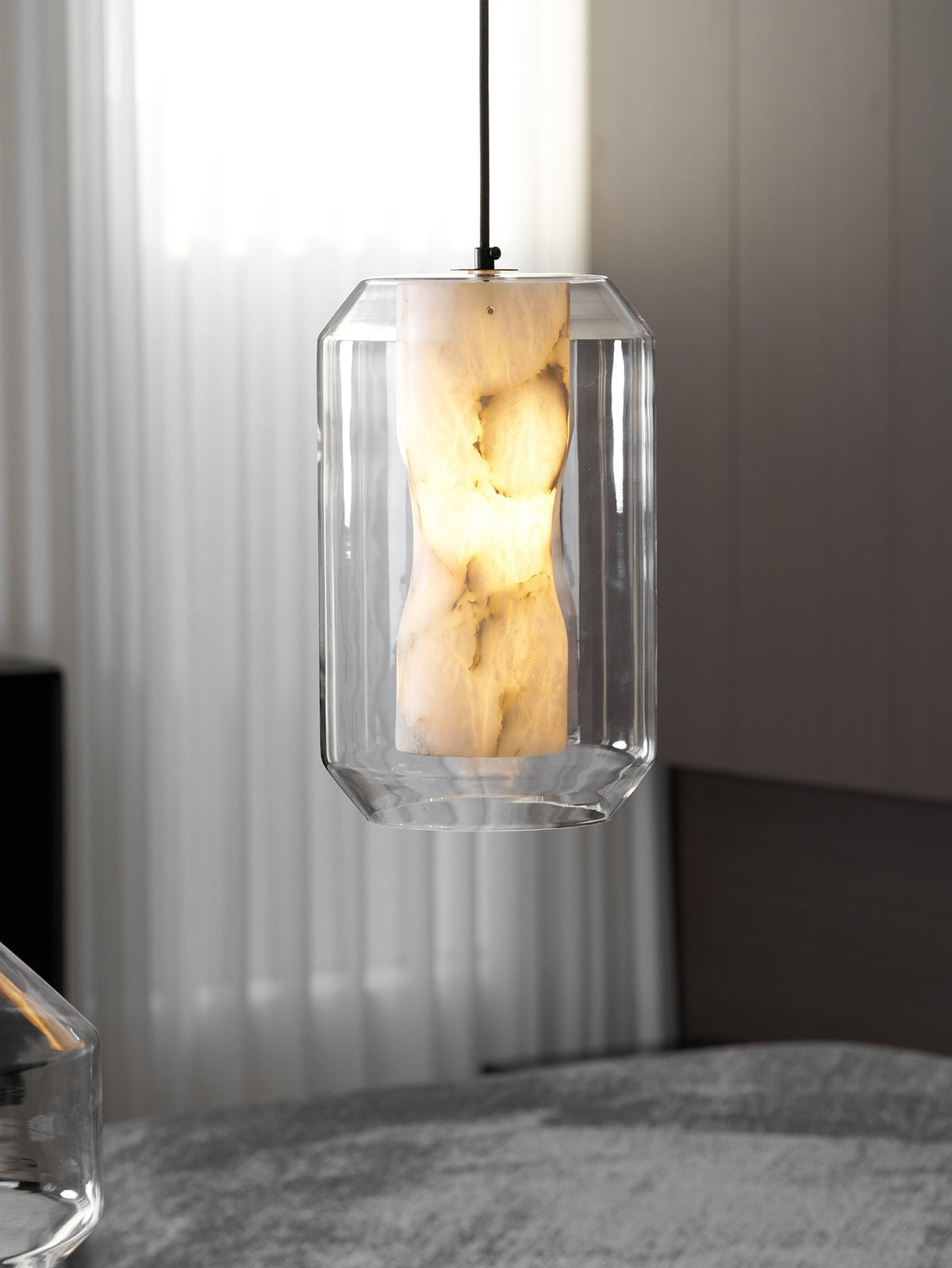 Alabaster Glass Cylinder Pendant Light - Vakkerlight
