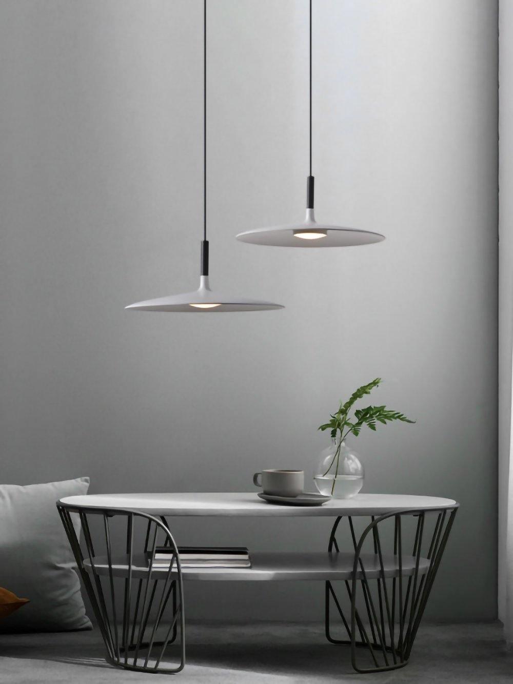 Larkin White Saucer Pendant Light – detail 29