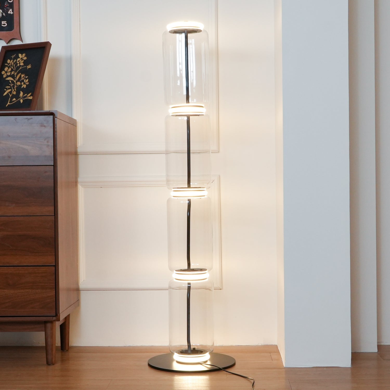 Mevvilzo Cylindrical Glass Floor Lamp
