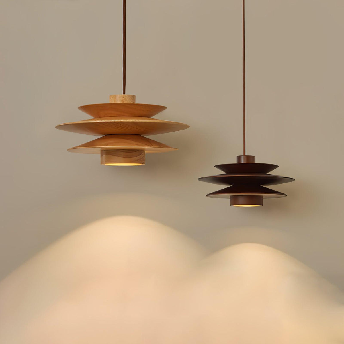 Cascade Wooden Disc Pendant Lamp – detail 10